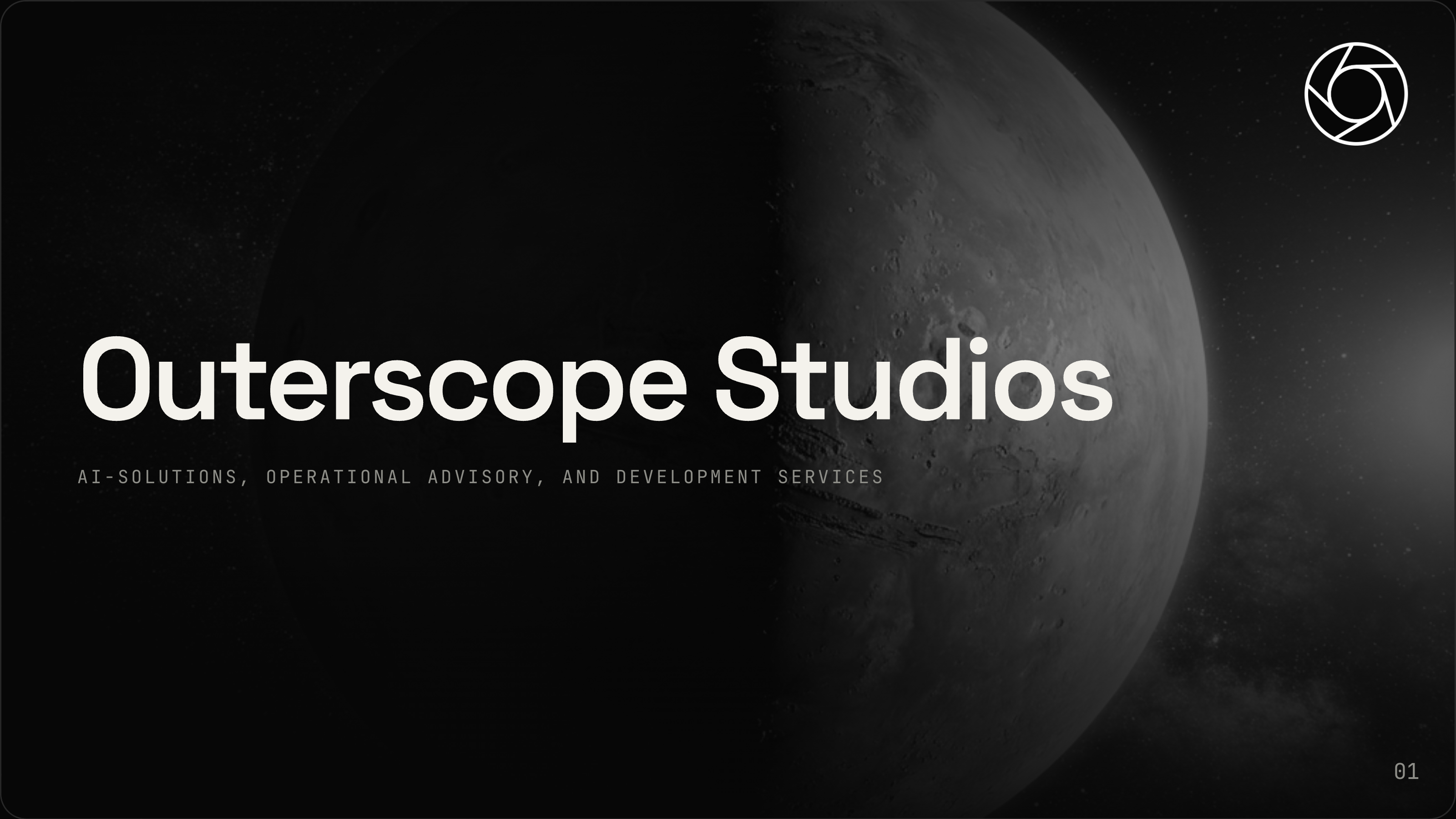 Company deck slide 1: Outerscope Studios